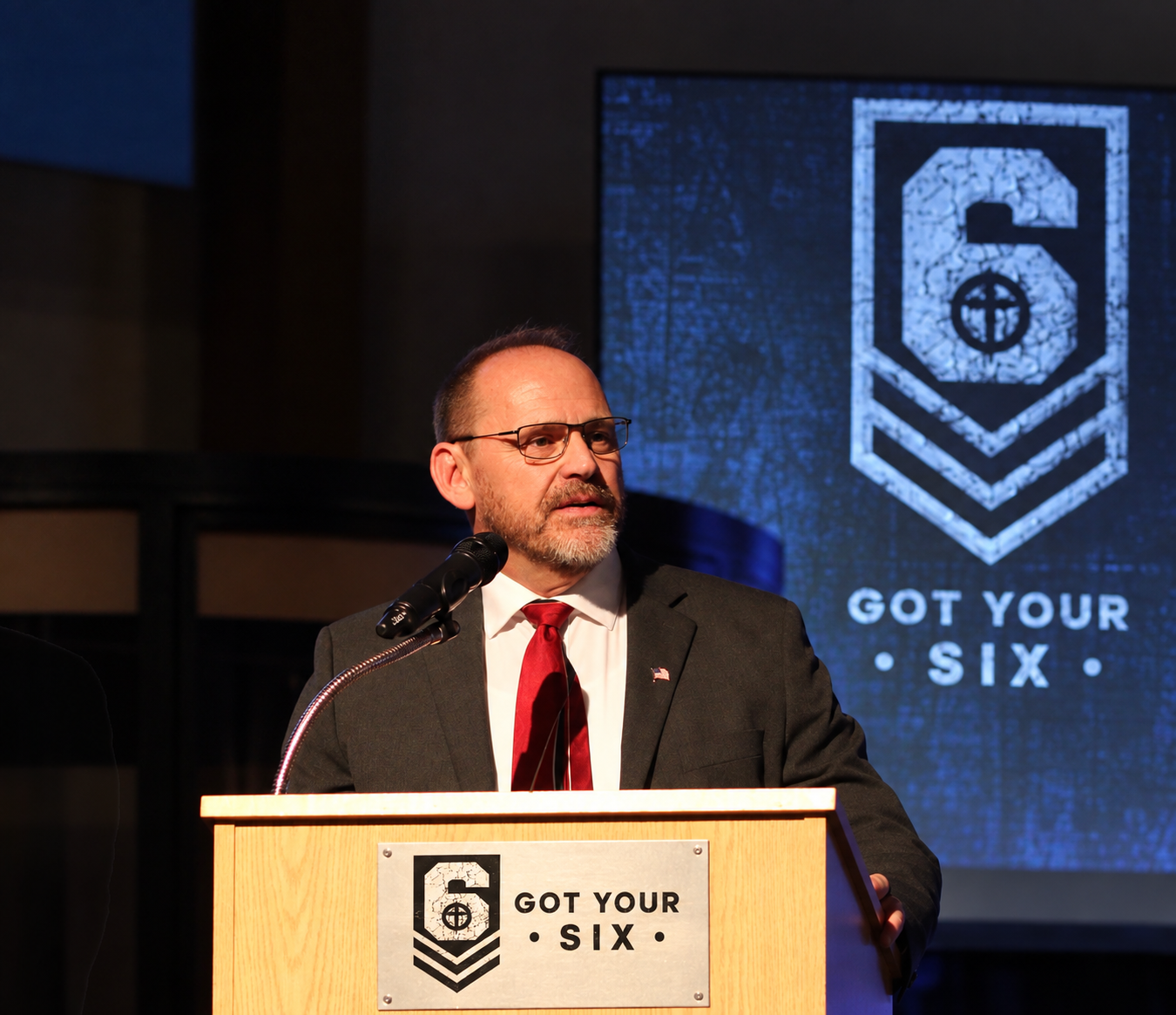 David A. Ogden speaking at a Got Your Six event
